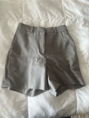Babaton Light Gray Tailored High-Rise Shorts